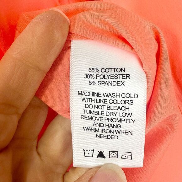 Foxcroft Vaughn Non Iron Stretch Tunic Size 16 Relaxed Coral Career - Picture 6 of 6